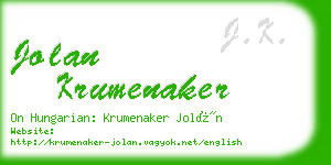 jolan krumenaker business card